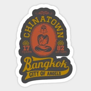 Vintage Bangkok Buddha Logo - Retro Thai Shirt Design Sticker